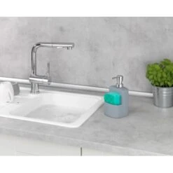 Wenko Spülmittelspender Festival Mit Griffiger Soft-Touch Oberfläche Grau -Geschäft Für Heimküche 548131 1068 05