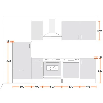 Menke Küchenzeile 270 Cm Weiß Hochglanz Sonoma-Eiche Nachbildung 3 Menke Küchenzeile 270 Cm Weiß Hochglanz Sonoma-Eiche Nachbildung – Bild 3