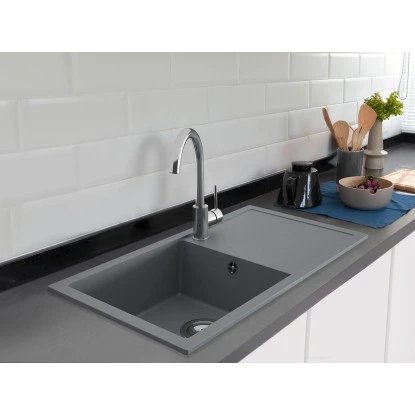 Miló Einbauspüle Granitverbundstoff Blissano 76 Grau 3 Miló Einbauspüle Granitverbundstoff Blissano 76 Grau – Bild 3