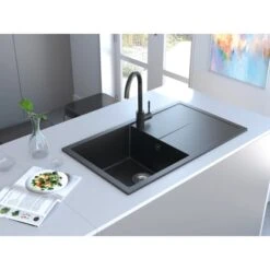 Miló Einbauspüle Granitverbundstoff Adore 86 Lava-Anthrazit -Geschäft Für Heimküche 5903140019077