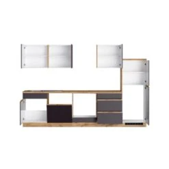 Held Möbel Küchenzeile Turin 300 Cm Graphit-Wotaneiche Ohne E-Geräte -Geschäft Für Heimküche 62560 11016600 1104.6311 2