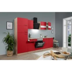 Respekta Küchenzeile KB270ESRCGKE 270 Cm Rot-Eiche Sägerau Nachbildung -Geschäft Für Heimküche 6347421 KB270ESRCGKE 01