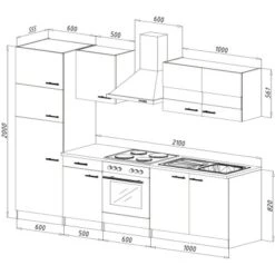 Respekta Küchenzeile KB270ESGCGKE 270 Cm Grau-Eiche Sägerau Nachbildung Glänzend -Geschäft Für Heimküche 6347470 KB270ESGCGKE 03
