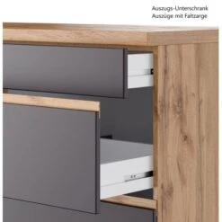 Held Möbel Küchenzeile Turin 300 Cm Graphit-Wotaneiche Mit E-Geräten -Geschäft Für Heimküche 64665 11016600 1120.6311 8