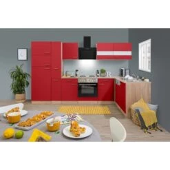 Respekta Winkelküche KBL310ESRS 310 Cm Rot-Eiche Sonoma Sägerau Nachbildung -Geschäft Für Heimküche 6861900 KBL310ESRS 01