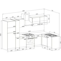 Respekta Winkelküche KBL310ESGSC 310 Cm Grau Eiche Sonoma Nachbildung -Geschäft Für Heimküche 6861967 KBL310ESGSC 04