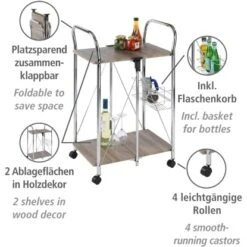 Wenko Servierwagen Liky Holzdekor Zusammenklappbar -Geschäft Für Heimküche 686865 1068 11