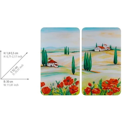 Wenko Herdabdeckplatte Universal Toscana 2er-Set Für Alle Herdarten 2 Wenko Herdabdeckplatte Universal Toscana 2er-Set Für Alle Herdarten – Bild 2