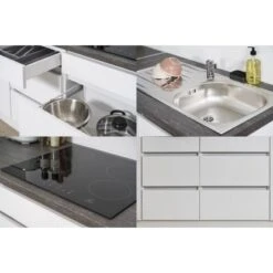 Respekta Küchenzeile Ohne E-Geräte 280 Cm Grifflos Schwarz Hochglanz-Weiß -Geschäft Für Heimküche 6980502 4384 4