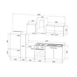 Respekta Küchenzeile Ohne E-Geräte 300 Cm Weiß-Eiche Sägerau -Geschäft Für Heimküche 7053358 4384 LBKB300ESW 03