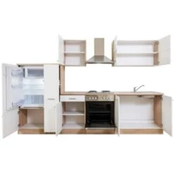 Respekta Küchenzeile Ohne E-Geräte 300 Cm Weiß-Eiche Sägerau -Geschäft Für Heimküche 7053358 4384 LBKB300ESW 08