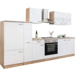 Respekta Küchenzeile Ohne E-Geräte 300 Cm Weiß-Eiche Sägerau -Geschäft Für Heimküche 7053358 4384 LBKB300ESW 09