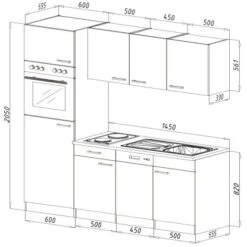 Respekta Küchenzeile 205 Cm Schwarz-Eiche York 13 Respekta Küchenzeile 205 Cm Schwarz-Eiche York -Geschäft Für Heimküche 7266216 skizze kb205ey