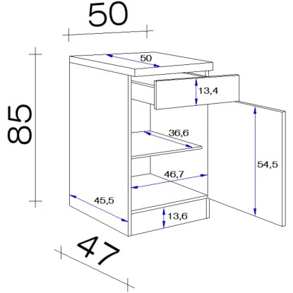 Flex-Well Classic Unterschrank Speed 50 Cm Weiß 2 Flex-Well Classic Unterschrank Speed 50 Cm Weiß – Bild 2