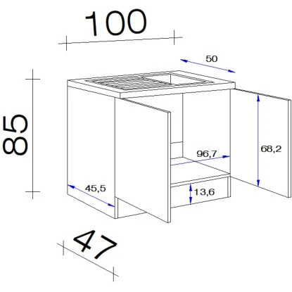 Flex-Well Classic Spülenunterschrank 100 Cm Oslo Sonoma Eiche 2 Flex-Well Classic Spülenunterschrank 100 Cm Oslo Sonoma Eiche – Bild 2