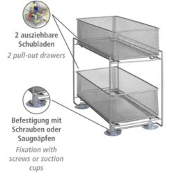 Wenko Schubladenregal 2 Etagen Metall Silber 18 Wenko Schubladenregal 2 Etagen Metall Silber -Geschäft Für Heimküche 746248 1068 02