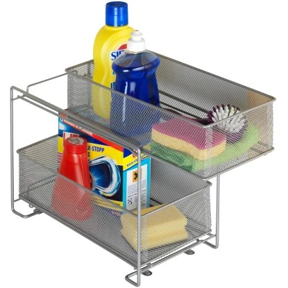 Wenko Schubladenregal 2 Etagen Metall Silber 5 Wenko Schubladenregal 2 Etagen Metall Silber – Bild 5