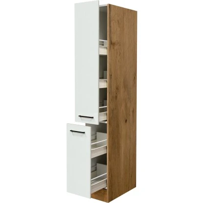 Flex-Well Exclusiv Apotheker-Hochschrank Vintea 30cm Magnolie Matt-Lancelot Oak 1 Flex-Well Exclusiv Apotheker-Hochschrank Vintea 30cm Magnolie Matt-Lancelot Oak