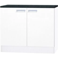 Spülenunterschrank Ohne Arbeitsplatte 100 Cm OPTIkult Oslo214 Feinstruktur Weiß