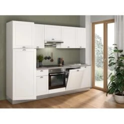 Marinelli Cucine Küchenzeile Anastasia 270 Cm Vormontiert Weiß Mat-Eiche Grau -Geschäft Für Heimküche 806812157952 2675 01