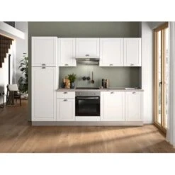 Marinelli Cucine Küchenzeile Anastasia 270 Cm Vormontiert Weiß Mat-Eiche Grau -Geschäft Für Heimküche 806812157952 2675 02