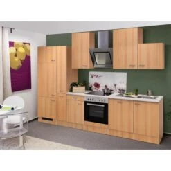 Flex-Well Classic Küchenzeile Nano 310 Cm Buche Nachbildung