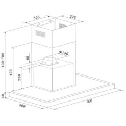Respekta Backofen-Hauben Set EBDH-SET44090BS 90 Cm Black Steel -Geschäft Für Heimküche 825075 4384 CH44090BSA 04