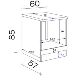 Flex-Well Herdumbauschrank Capri 60 Cm Schwarz Matt-Endgrain Oak 5 Flex-Well Herdumbauschrank Capri 60 Cm Schwarz Matt-Endgrain Oak -Geschäft Für Heimküche 84070186 4051 VM HU60 28mm