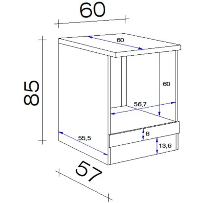 Flex-Well Herdumbauschrank Capri 60 Cm Schwarz Matt-Endgrain Oak 3 Flex-Well Herdumbauschrank Capri 60 Cm Schwarz Matt-Endgrain Oak – Bild 3