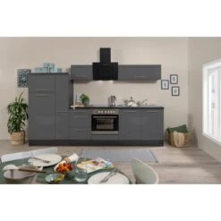 Respekta Premium Küchenzeile 300 Cm Grau Hochglanz-Eiche Grau 17 Respekta Premium Küchenzeile 300 Cm Grau Hochglanz-Eiche Grau -Geschäft Für Heimküche 8417 RP300EGC Kchenzeile 2