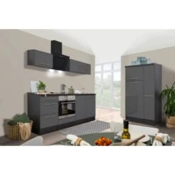 Respekta Premium Küchenzeile 300 Cm Grau Hochglanz-Eiche Grau 18 Respekta Premium Küchenzeile 300 Cm Grau Hochglanz-Eiche Grau -Geschäft Für Heimküche 8417 RP300EGC Kchenzeile 3