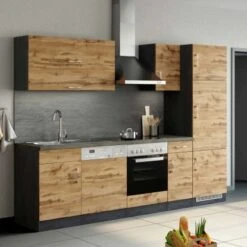 Held Möbel Hängeschrank Sorrento BxHxT 40 Cm X 57 Cm X 34 Cm Wotaneiche-Grafit -Geschäft Für Heimküche 853731 11016600 11