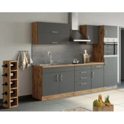 Held Möbel Hängeschrank Sorrento BxHxT 50 X 57 X 34 Cm Anthrazit-Wotaneiche -Geschäft Für Heimküche 853740 11016600 10