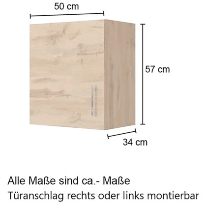 Held Möbel Hängeschrank Sorrento BxHxT 50 X 57 X 34 Cm Wotaneiche-Wotaneiche 4 Held Möbel Hängeschrank Sorrento BxHxT 50 X 57 X 34 Cm Wotaneiche-Wotaneiche – Bild 4