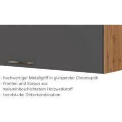 Held Möbel Klapphängeschrank Sorrento B110 X H57 X T34 Cm Anthrazit-Wotaneiche -Geschäft Für Heimküche 853750 11016600 5