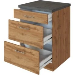 Held Möbel Auszugsschrank Sorrento 50 X 85 X 60 Cm 1 Schubk. 2 Ausz. Wotaneiche -Geschäft Für Heimküche 853782 11016600 3