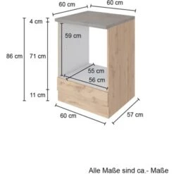 Held Möbel Herdumbau Sorrento B60 X H85 X T60 Cm Nische F. Ofen Wotaneiche -Geschäft Für Heimküche 853842 11016600 3