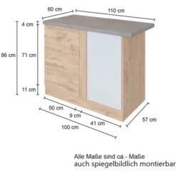 Held Möbel Eckunterschrank Sorrento 110 X 85 X 60 Cm M. Tür + EL-Boden Wotaneic. -Geschäft Für Heimküche 853845 11016600 4