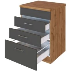 Held Möbel Kochfeldumbauschrank Sorrento 60 X 85 X 60 Cm 2 SK 1 AZ Anthr.-Wotan. -Geschäft Für Heimküche 853848 11016600 3