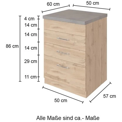 Held Möbel Kochfeldumbauschrank Sorrento 60 X 85 X 60 Cm 2 Schub. 1 Ausz. Wotan. 4 Held Möbel Kochfeldumbauschrank Sorrento 60 X 85 X 60 Cm 2 Schub. 1 Ausz. Wotan. – Bild 4