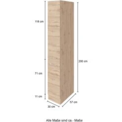 Held Möbel Apothekerschrank Sorrento 30x 200x 60 Cm 2 Ausz. 5 Fäch. Weiß-Wotan. -Geschäft Für Heimküche 853930 11016600 4