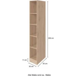 Held Möbel Küchenregal Sorrento BxHxT 30x 200x 60 Cm 4 Einlegeböden Wotaneiche -Geschäft Für Heimküche 853948 11016600 3