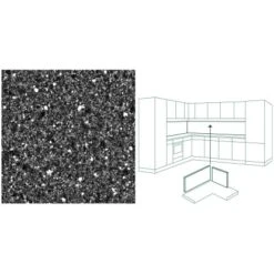 Küchenrückwand 296 Cm X 58,5 Cm Stein Schwarz-Blau Steindekor (ST 12) -Geschäft Für Heimküche 854816 picture 1