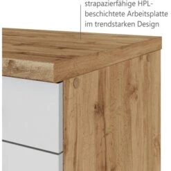 Held Möbel Winkelküche 240 Cm - 270 Cm Matt Weiß-Wotaneiche Ohne E-Geräte -Geschäft Für Heimküche 870 11016600 416.6291 17 9