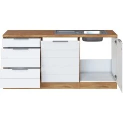 Held Möbel Winkelküche 240 Cm - 270 Cm Matt Weiß-Wotaneiche Ohne E-Geräte -Geschäft Für Heimküche 91 11016600 1028.6291 2a 3