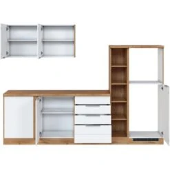 Held Möbel Winkelküche 240 Cm - 270 Cm Matt Weiß-Wotaneiche Ohne E-Geräte -Geschäft Für Heimküche 91 11016600 1028.6291 2b 4