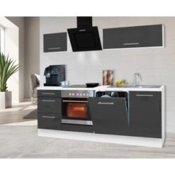 Respekta Premium Küchenzeile 220 Cm Grau Hochglanz-Weiß -Geschäft Für Heimküche 9280611 2929 RP220WGC 1