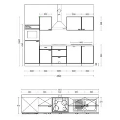 Flex-Well Küchenzeile Arizona 280 Cm Quarz-Cubanit - San Remo Eiche Hell -Geschäft Für Heimküche 9426263 4051 VM01