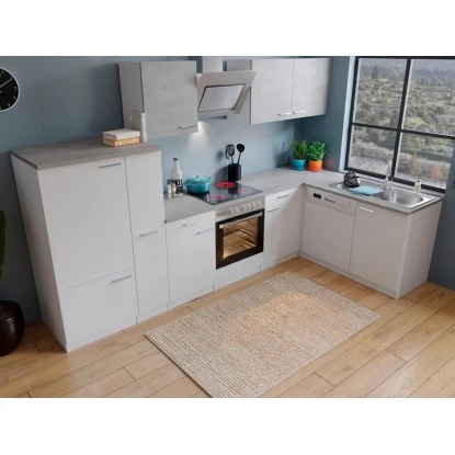 Respekta Winkelküche KBL310WWBSCG 310 X 172 Cm Weiß-Beton Optik 4 Respekta Winkelküche KBL310WWBSCG 310 X 172 Cm Weiß-Beton Optik – Bild 4