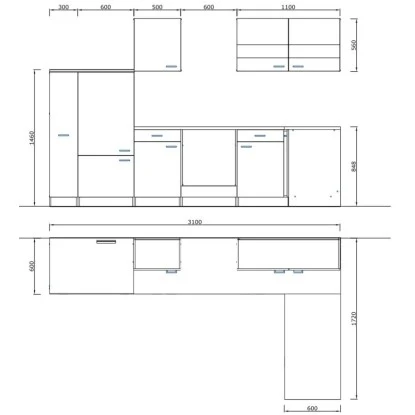 Respekta Winkelküche KBL310WWBSCG 310 X 172 Cm Weiß-Beton Optik 5 Respekta Winkelküche KBL310WWBSCG 310 X 172 Cm Weiß-Beton Optik – Bild 5